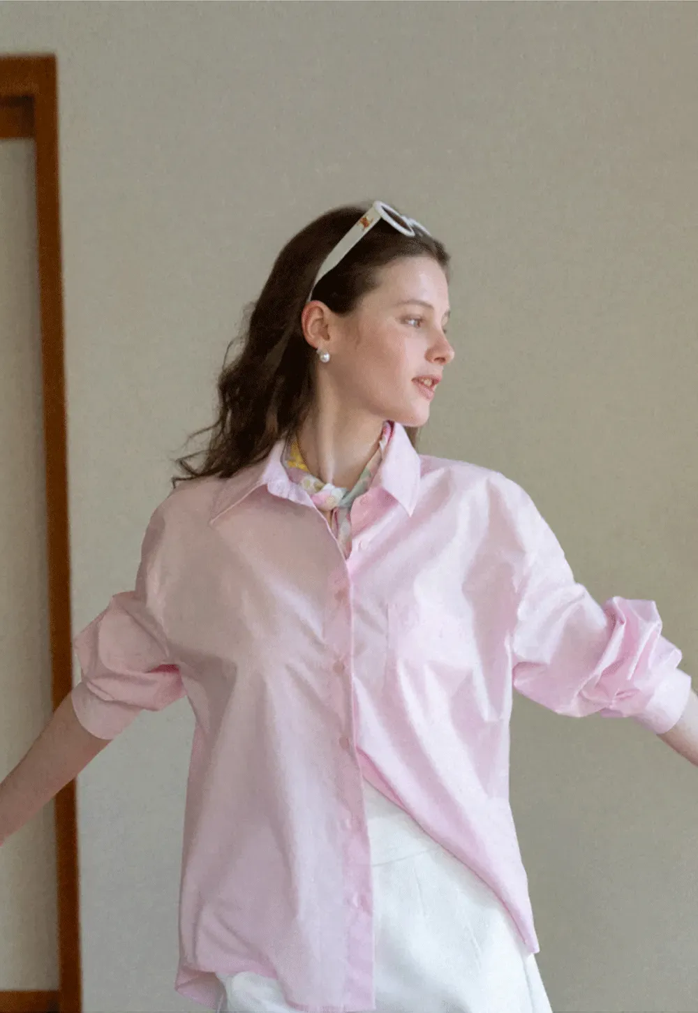 Classic button down shirt with rolled sleeves