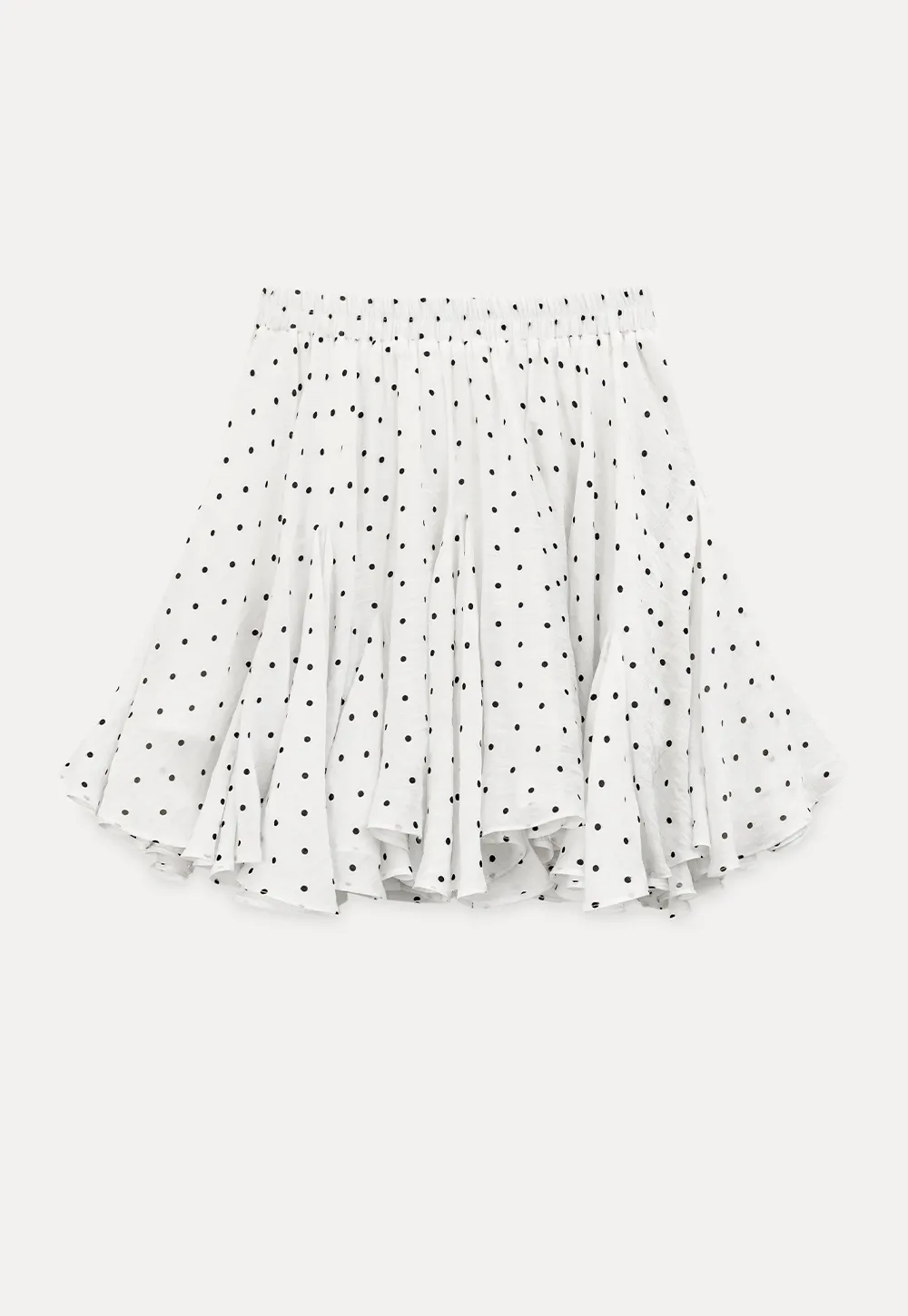 Polka dot pleated skirt with elastic waistband