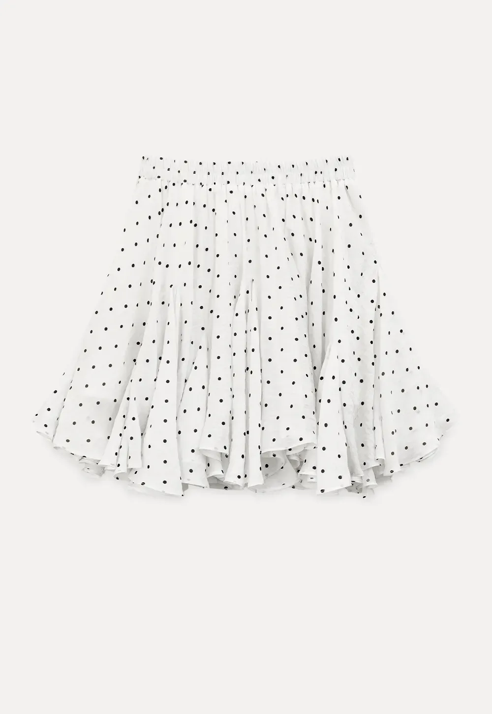 Polka dot pleated skirt with elastic waistband
