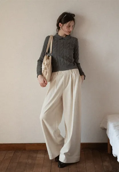 Elegant Wide Leg Trousers High Waist Design for Women