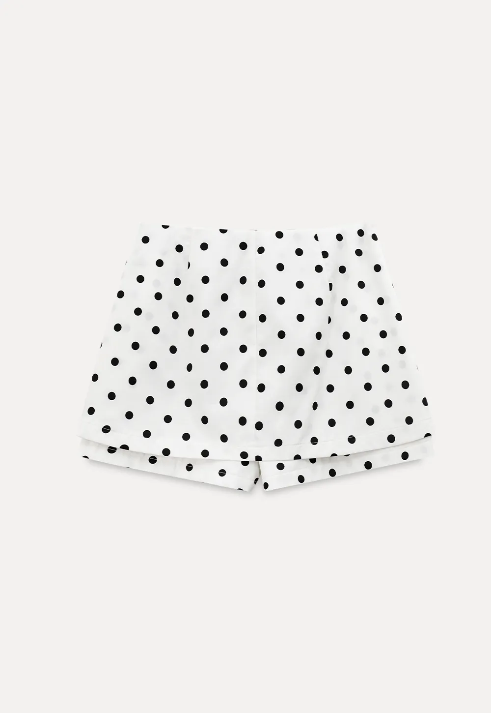 Polka dot mini skirt with layered hem