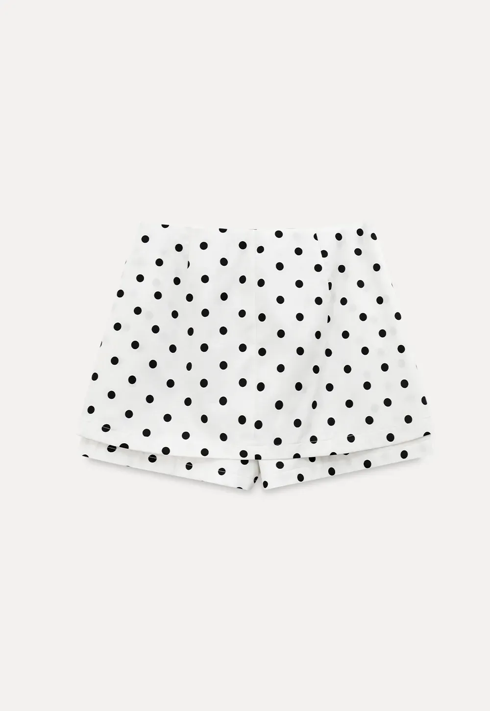Polka dot mini skirt with layered hem