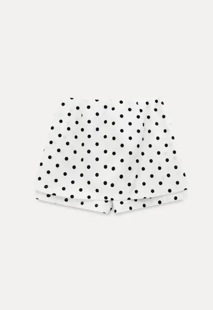 Polka dot mini skirt with layered hem