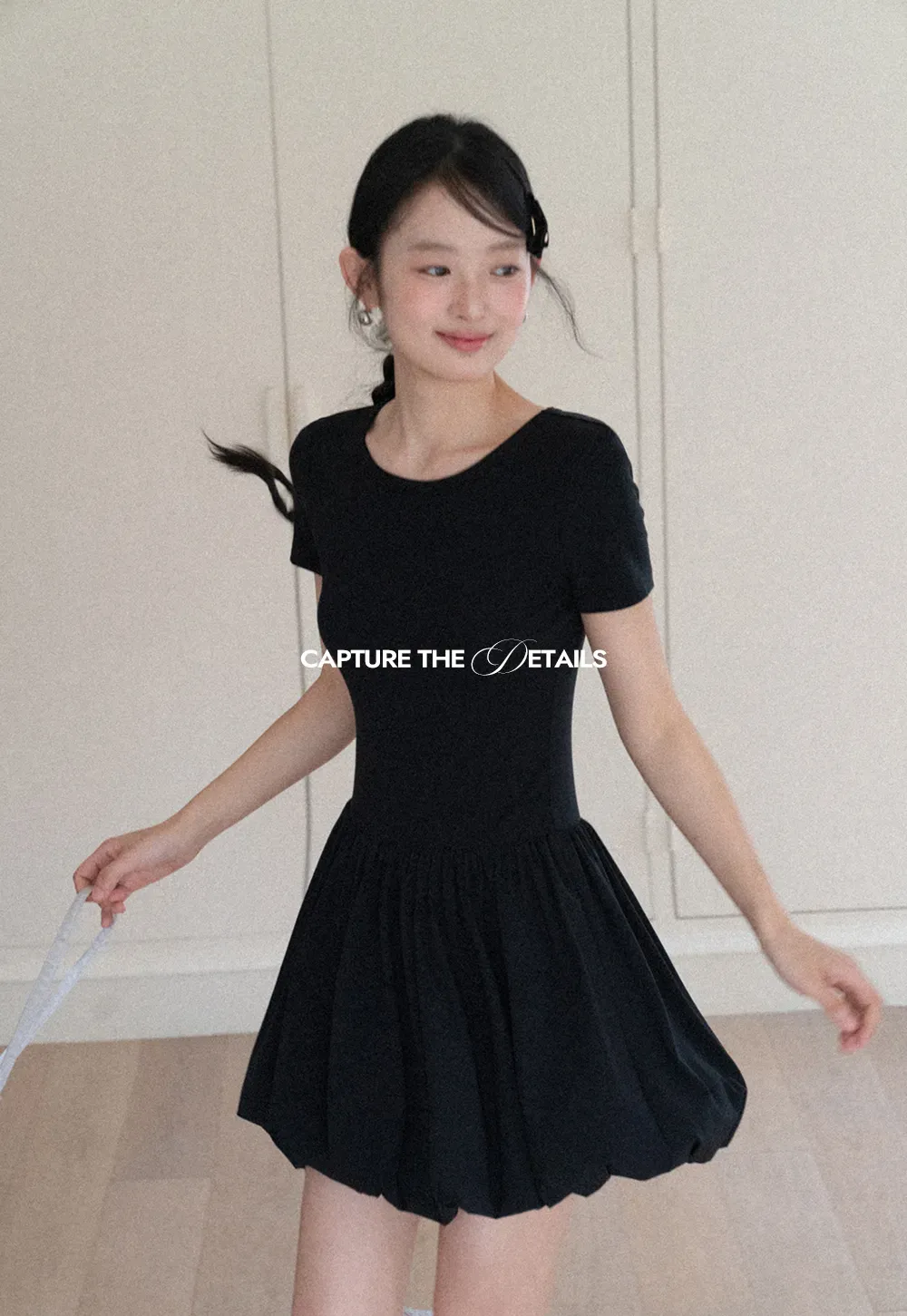 Short Sleeve Dress with Back Cutout and Bow Detail