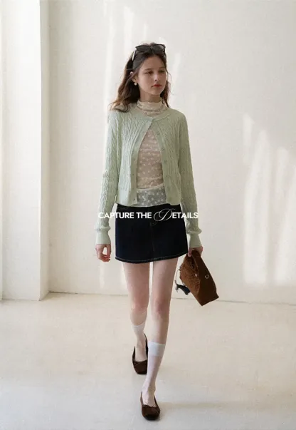 Cable Knit Long Sleeve Sweater Top