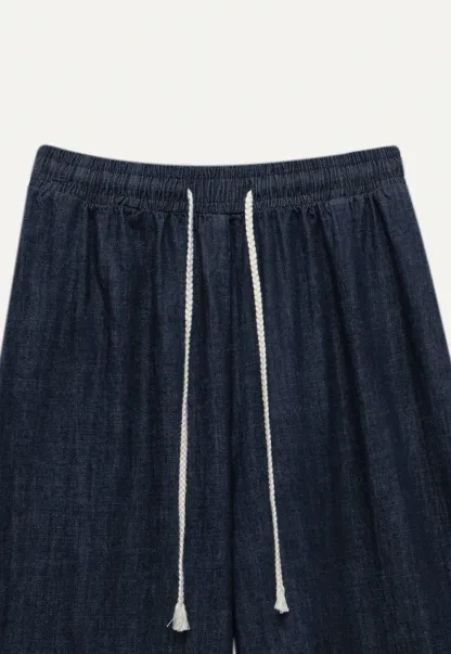 Lace Hem Wide Leg Jeans