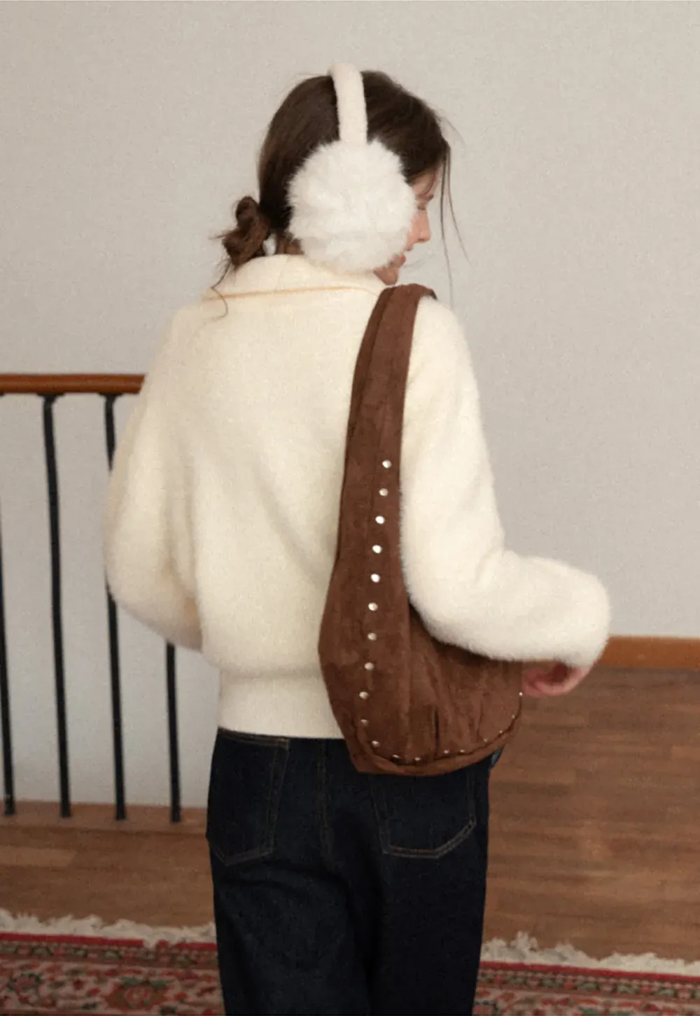 Elegant Knit Sweater with Polo Collar Design