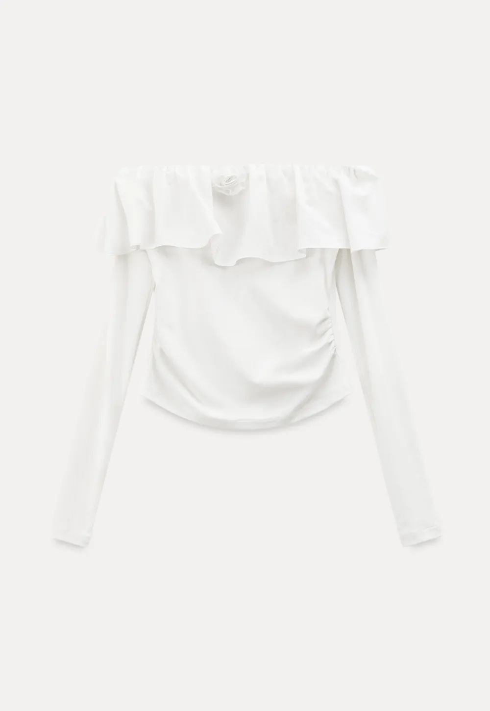 Off Shoulder Ruffled Top with Long Sleeves