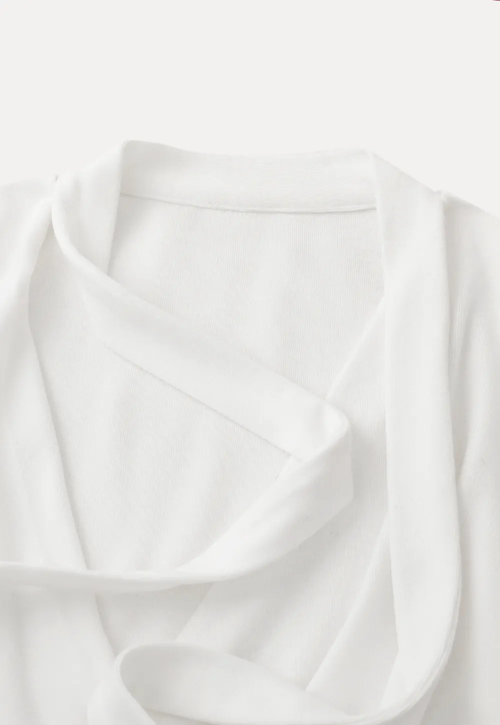 V neck long sleeve top with choker design