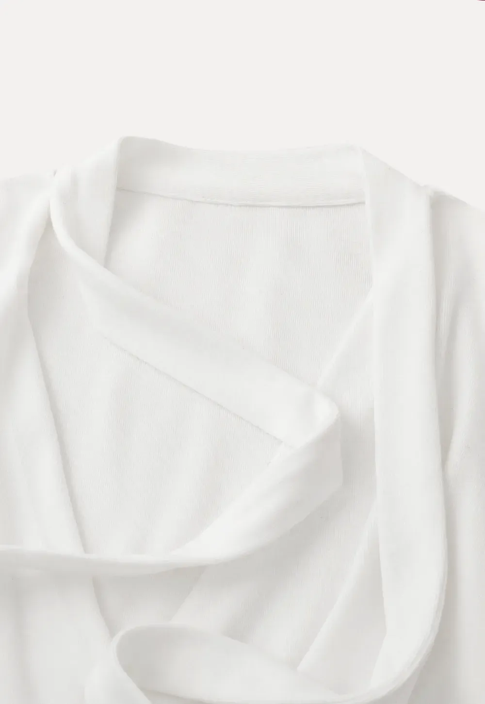 V neck long sleeve top with choker design