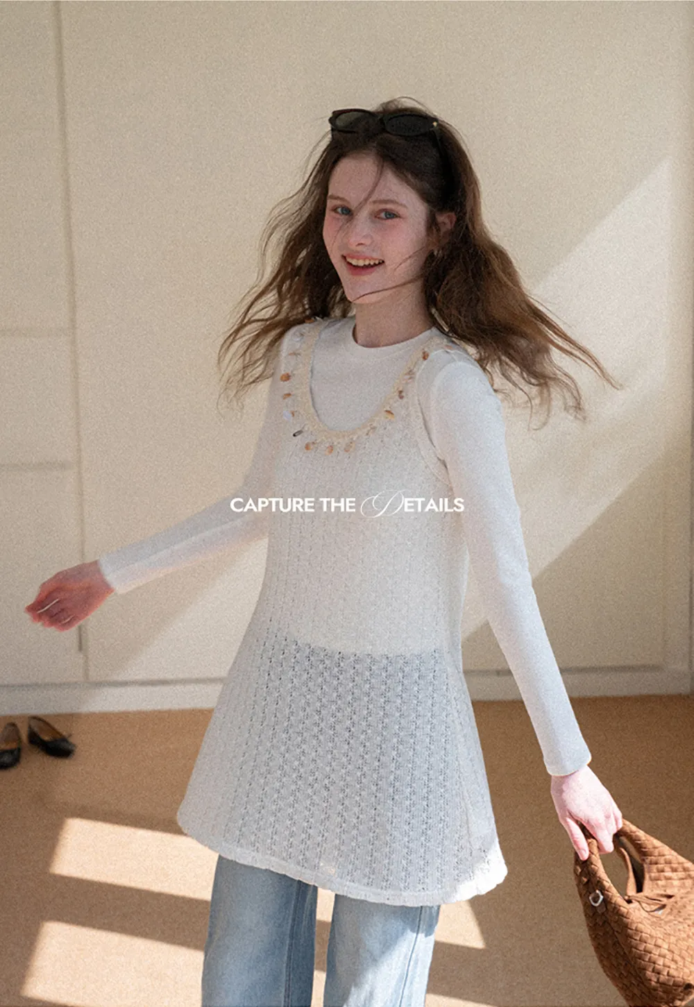 Elegant Long Sleeve Top with Neck Tie Detail