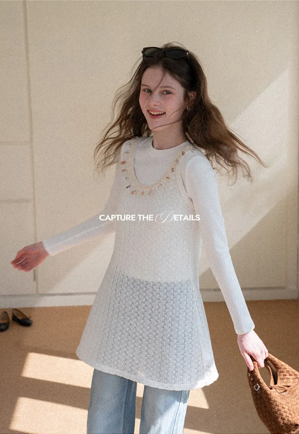 Elegant Long Sleeve Top with Neck Tie Detail