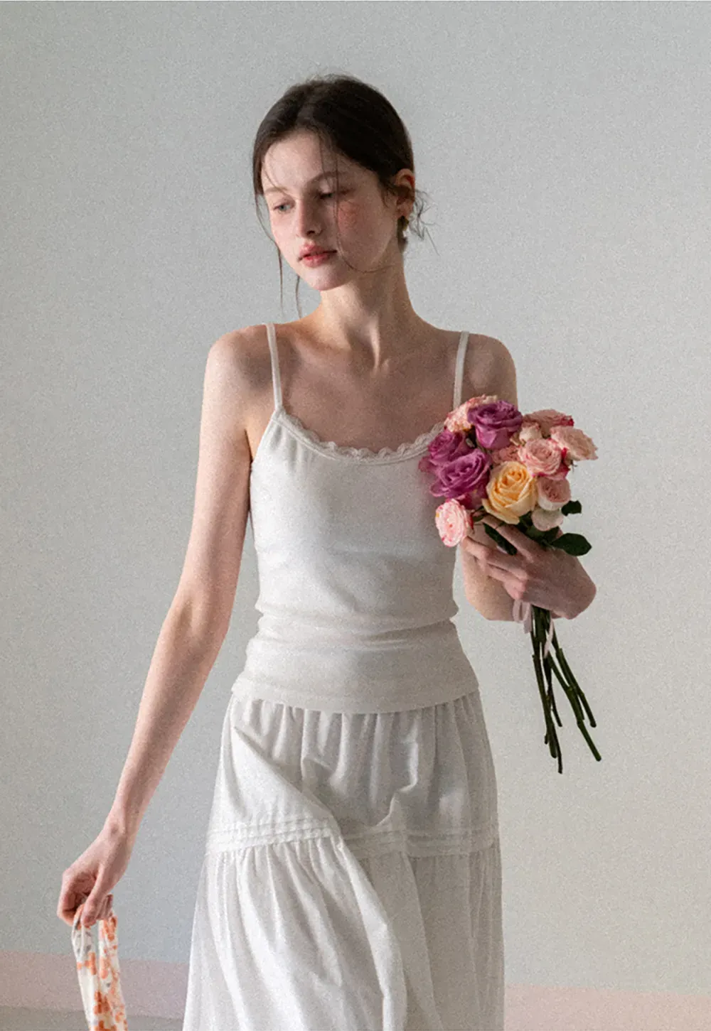 Lace Trimmed Sleeveless Camisole Top