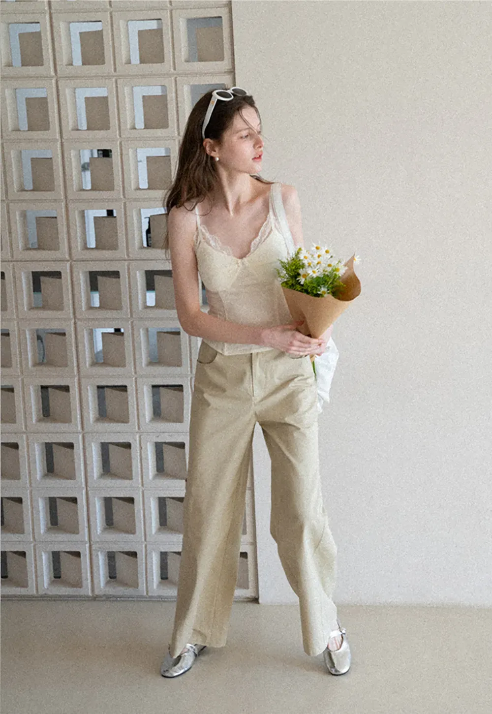 Lace Trimmed Corset Style Tank Top