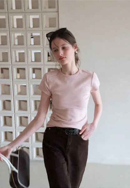 Slim Fit Short Sleeve Crew Neck T Shirt