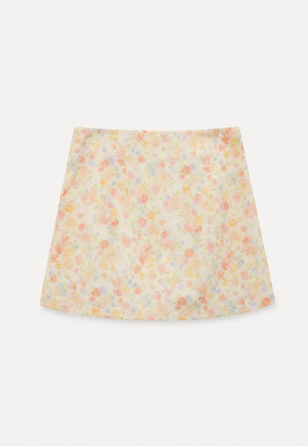 Floral Print Mini Skirt with Fitted Waist