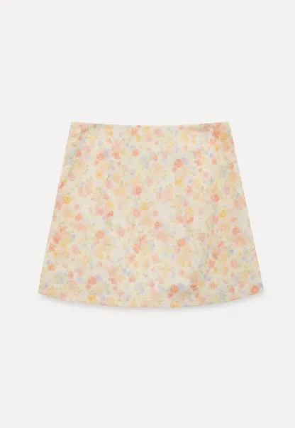 Floral Print Mini Skirt with Fitted Waist