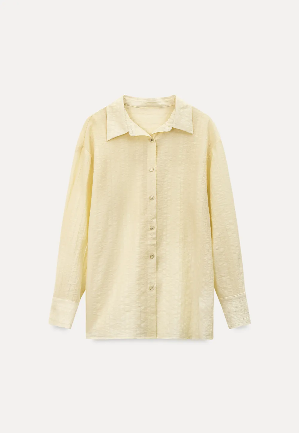 Lightweight Button Up Shirt with V Neck and Long Sleeves