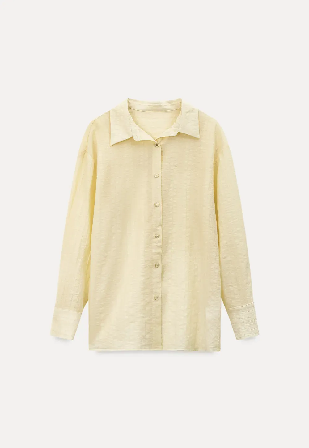 Lightweight Button Up Shirt with V Neck and Long Sleeves