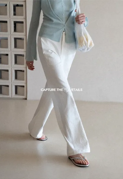 Wide Leg Casual Pants with Front Pockets