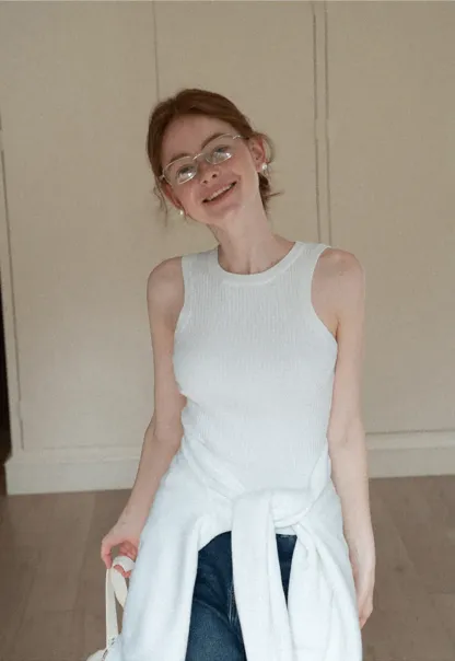 Ribbed Knit Tank Top for Women