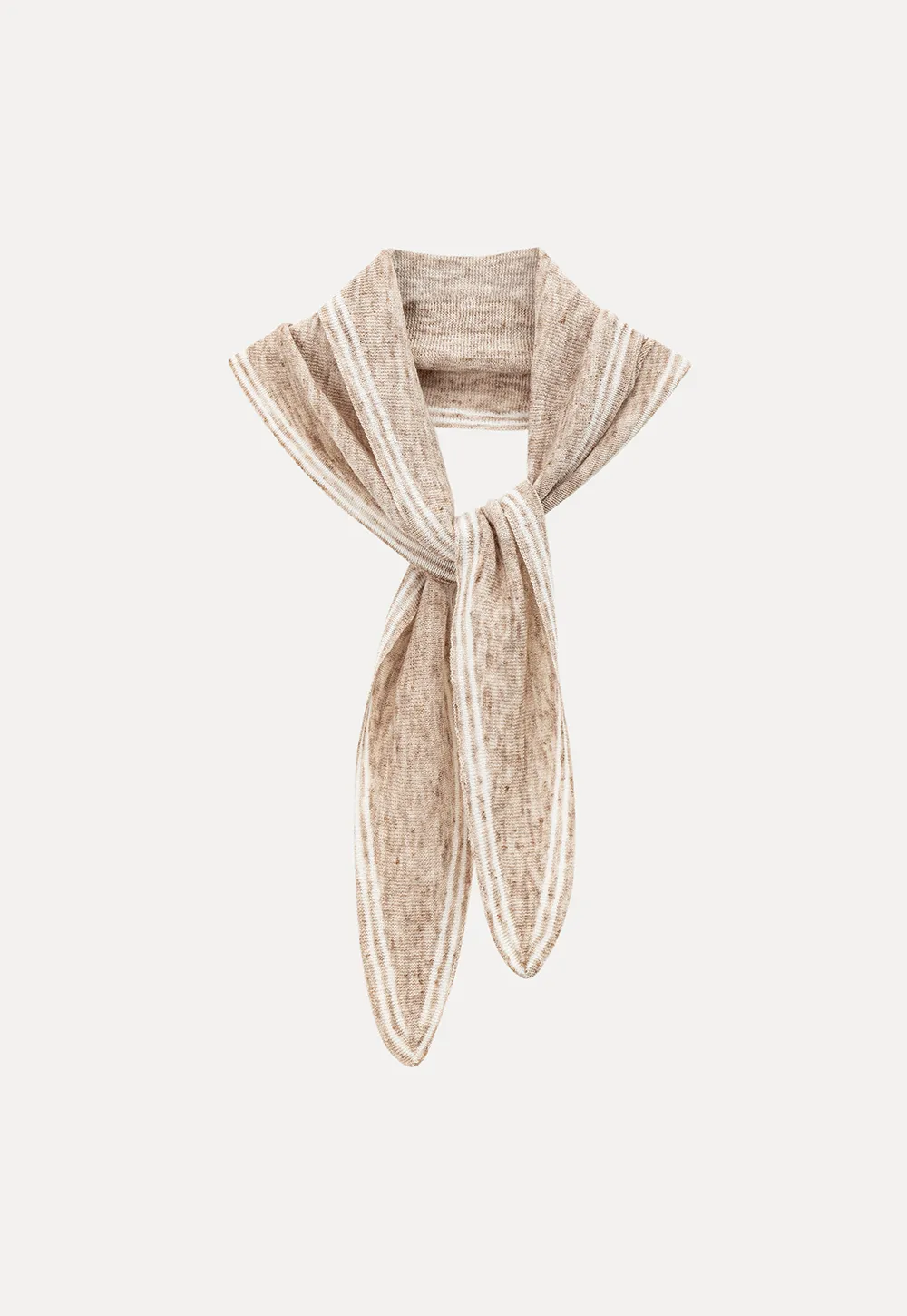 Short Sleeve Knit Sweater with Neck Tie Detail