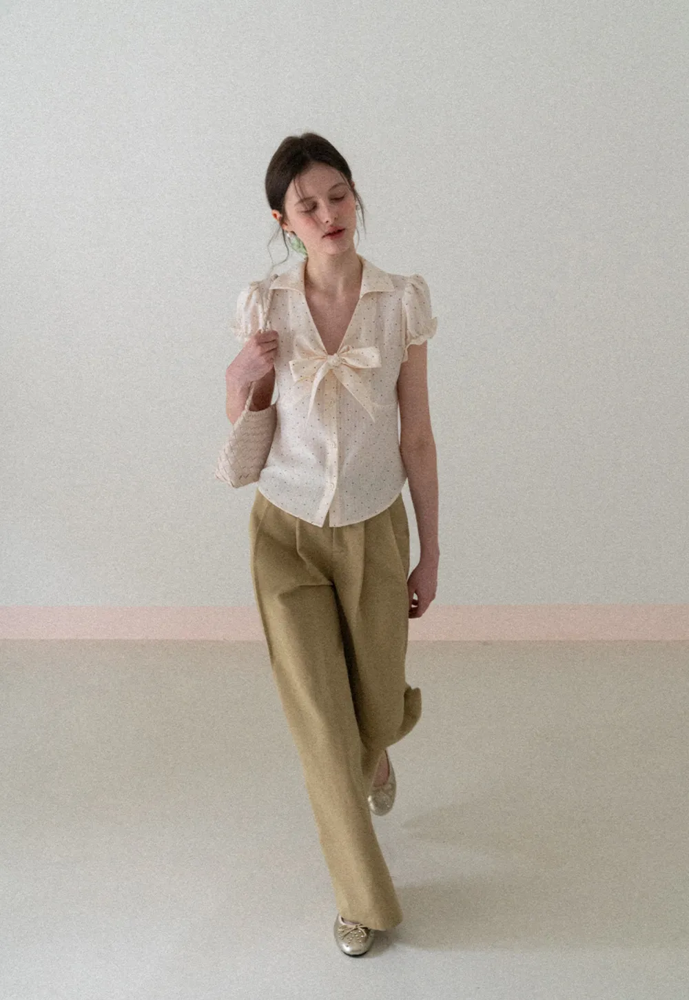 Wide Leg Pleated Casual Pants