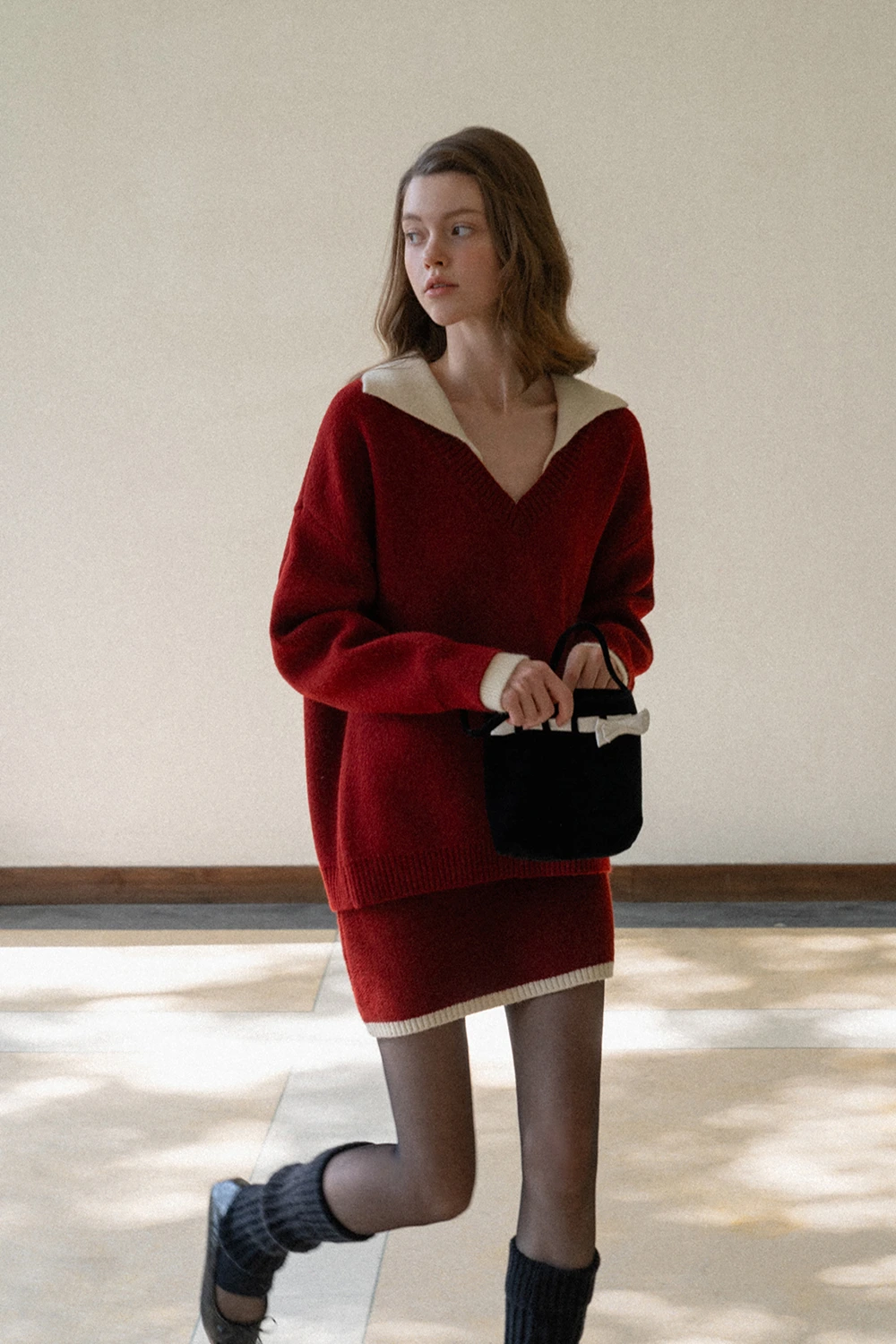 Cozy Knit Sweater and Skirt Set