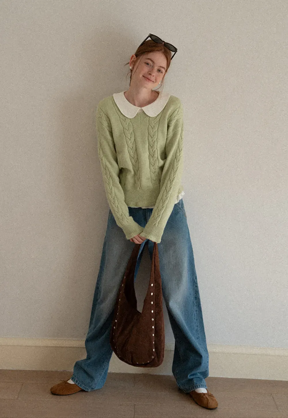 Women's Knit Sweater Round Neck Long Sleeve Casual Wear