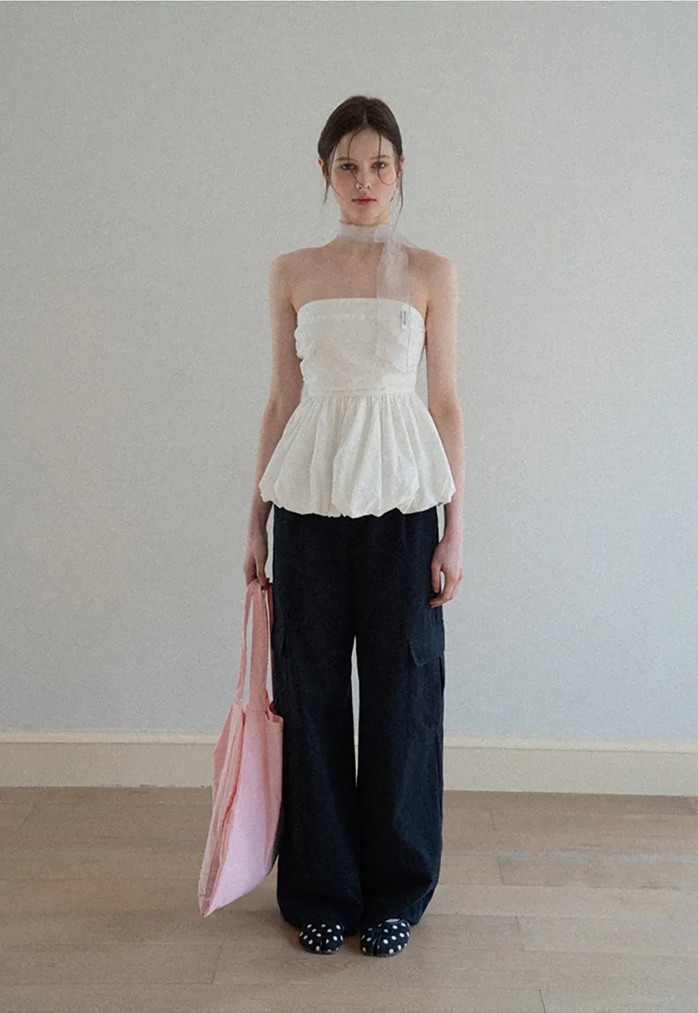 Smocked Waist Checkered Tank Top