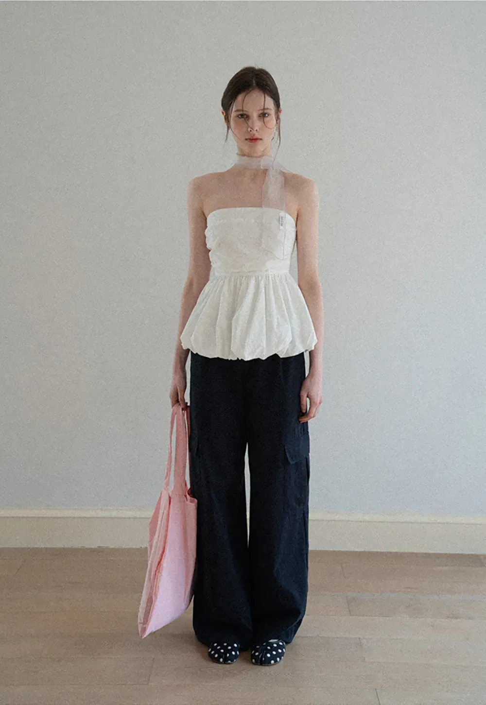 Smocked Waist Checkered Tank Top