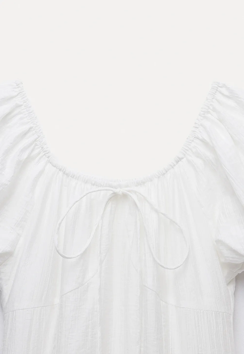 White Puff Sleeve Cottagecore Midi Dress