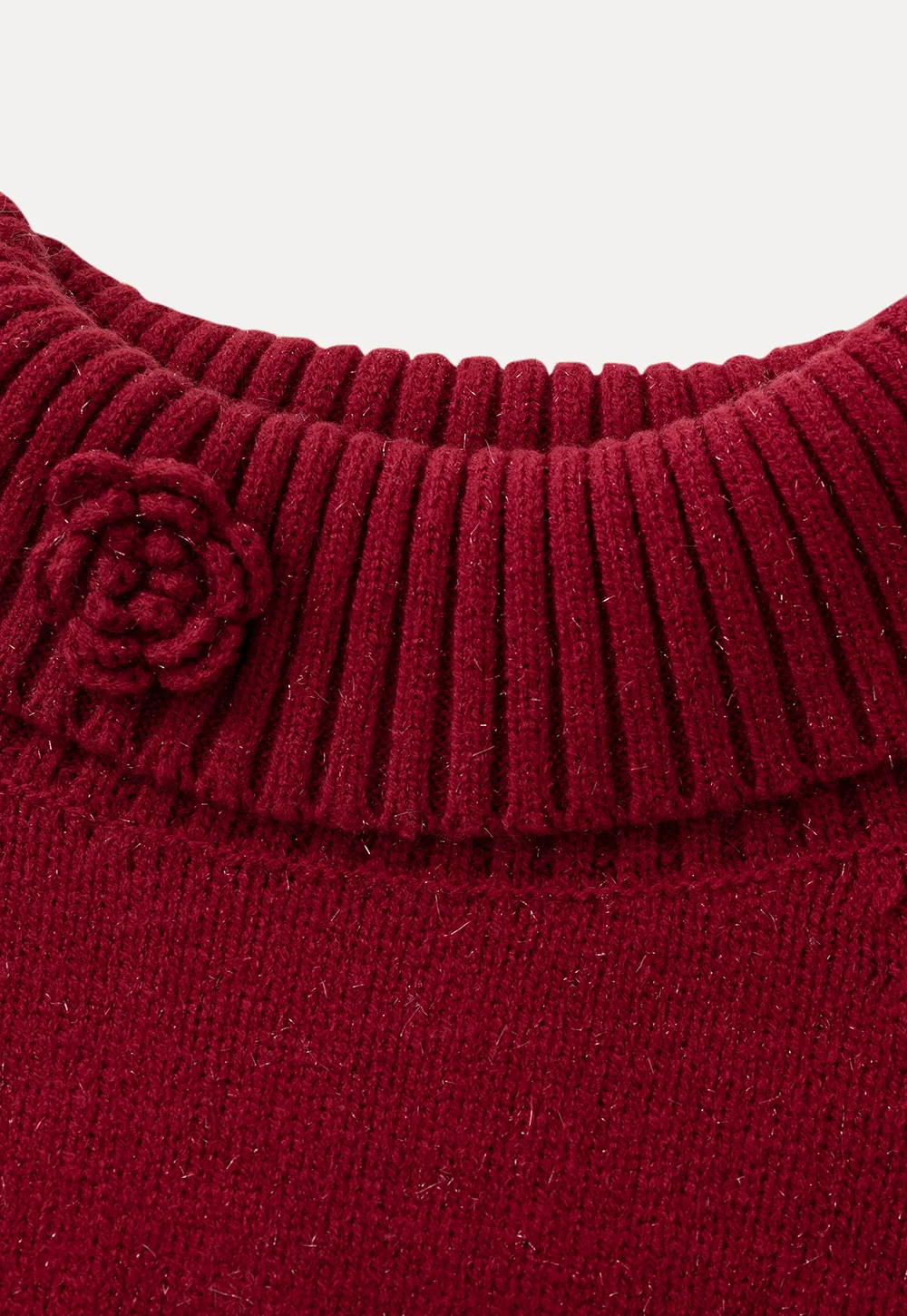 Elegant High Neck Knit Sweater with Tie Detail