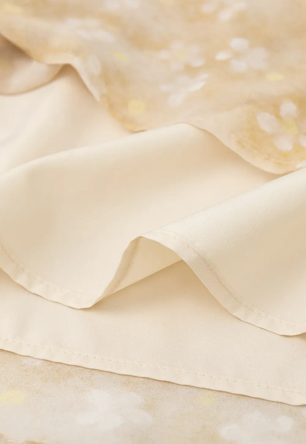 Lace Chiffon Blouse with Ruffled Neck and Sleeves