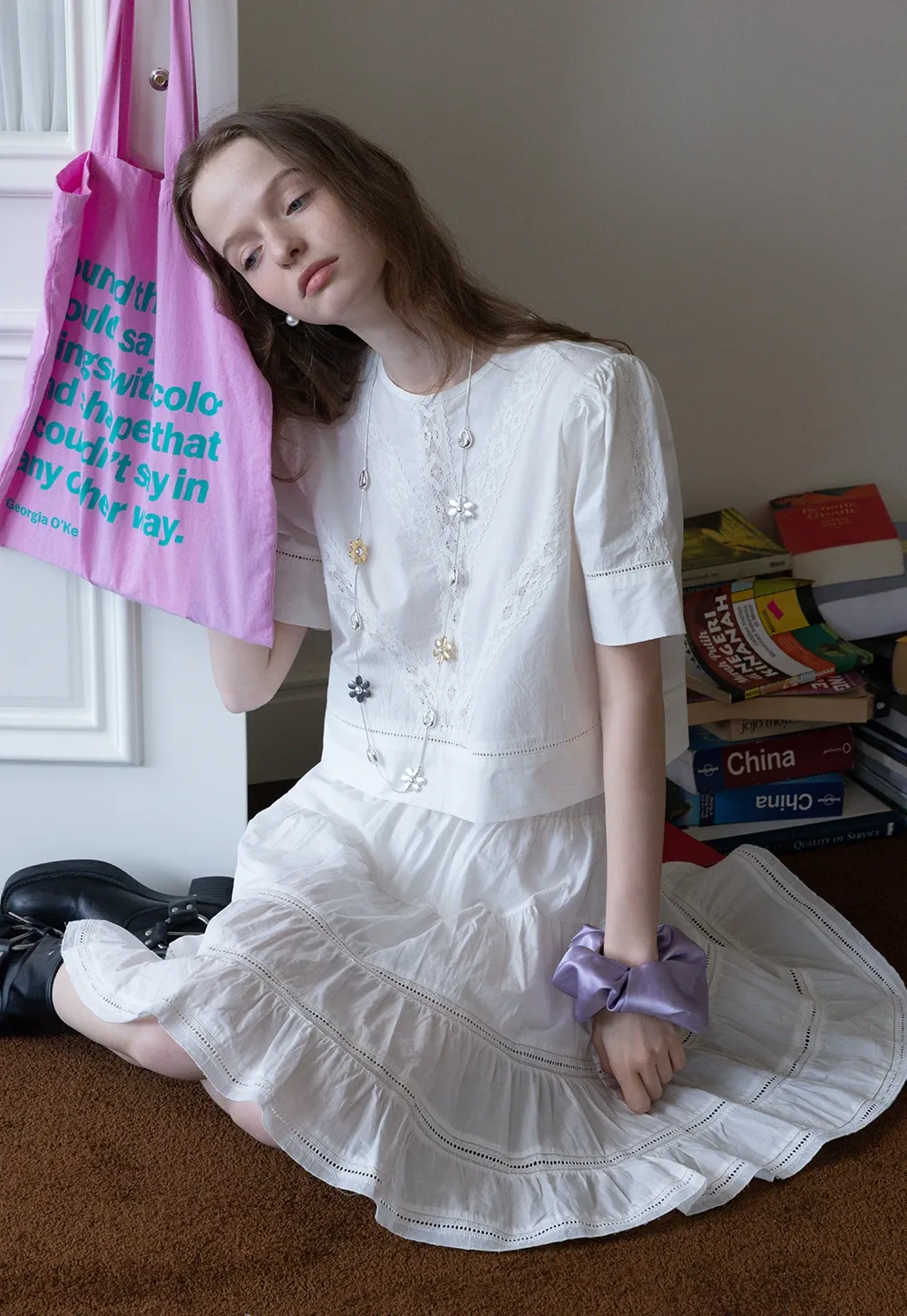 Women's Tiered A-Line Midi Skirt