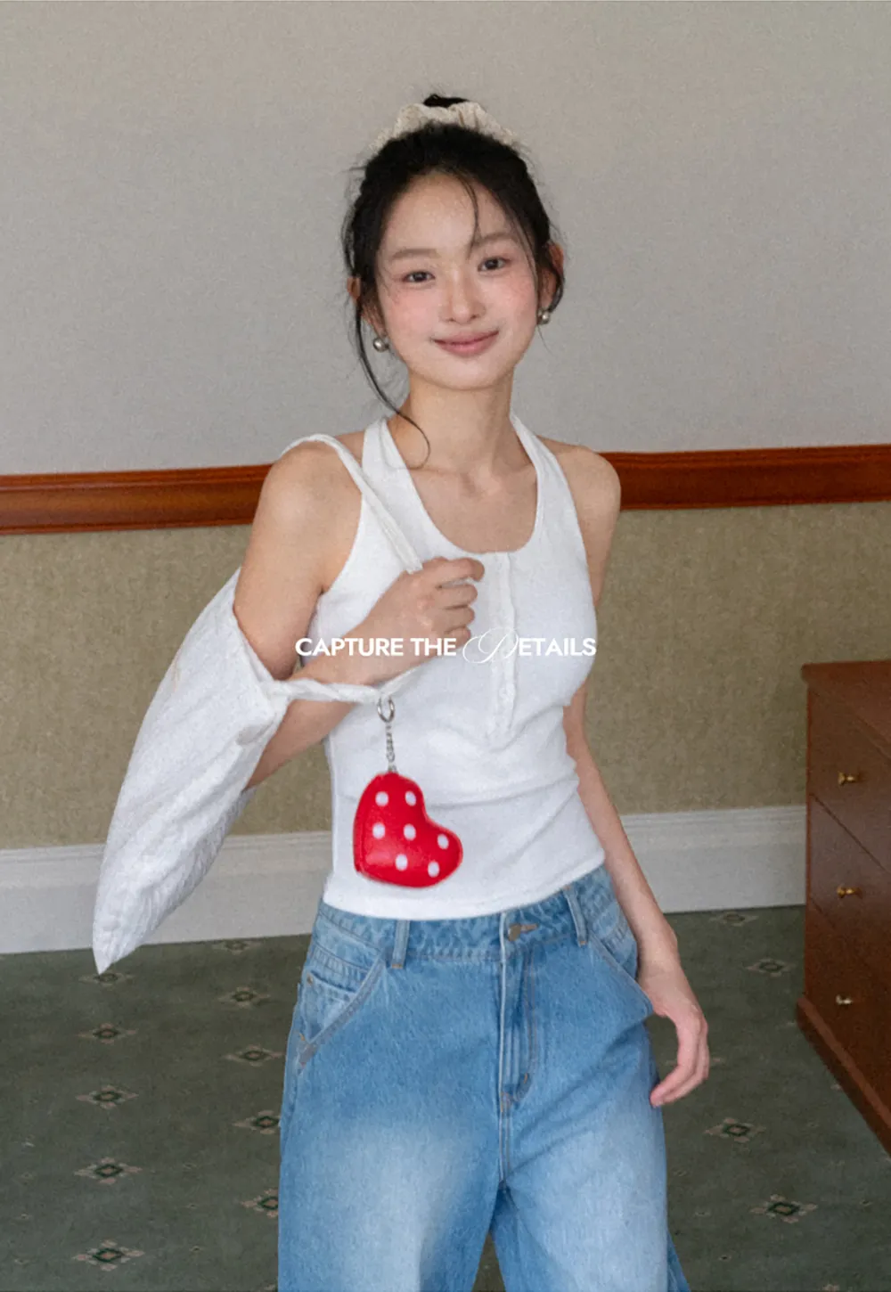 Sleeveless Halter Neck Top with Front Placket