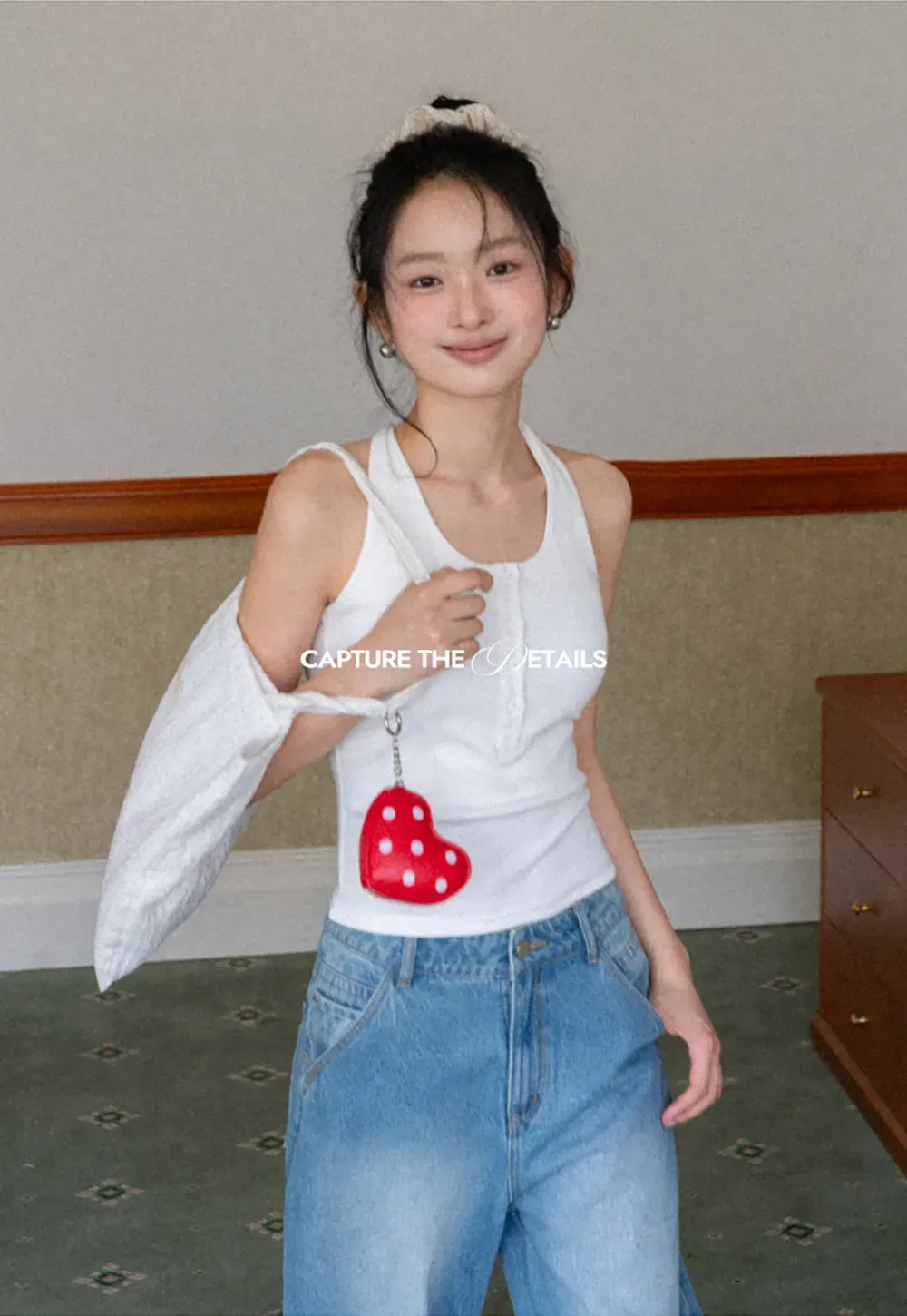 Sleeveless Halter Neck Top with Front Placket