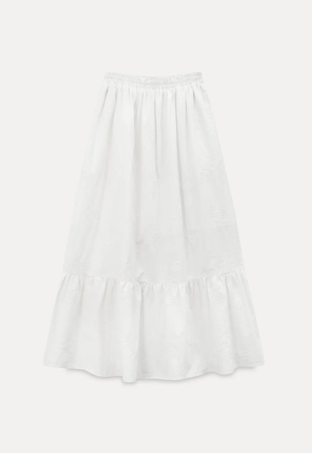 Shirt with ruffled sleeves and layered skirt