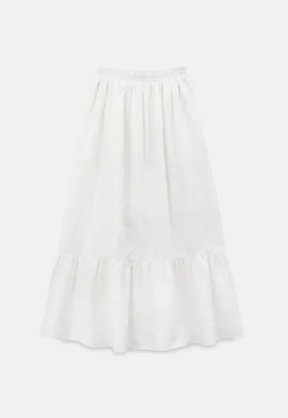 Shirt with ruffled sleeves and layered skirt