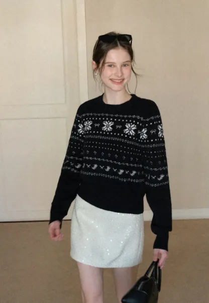 sparkling sequin mini skirt with flared hem