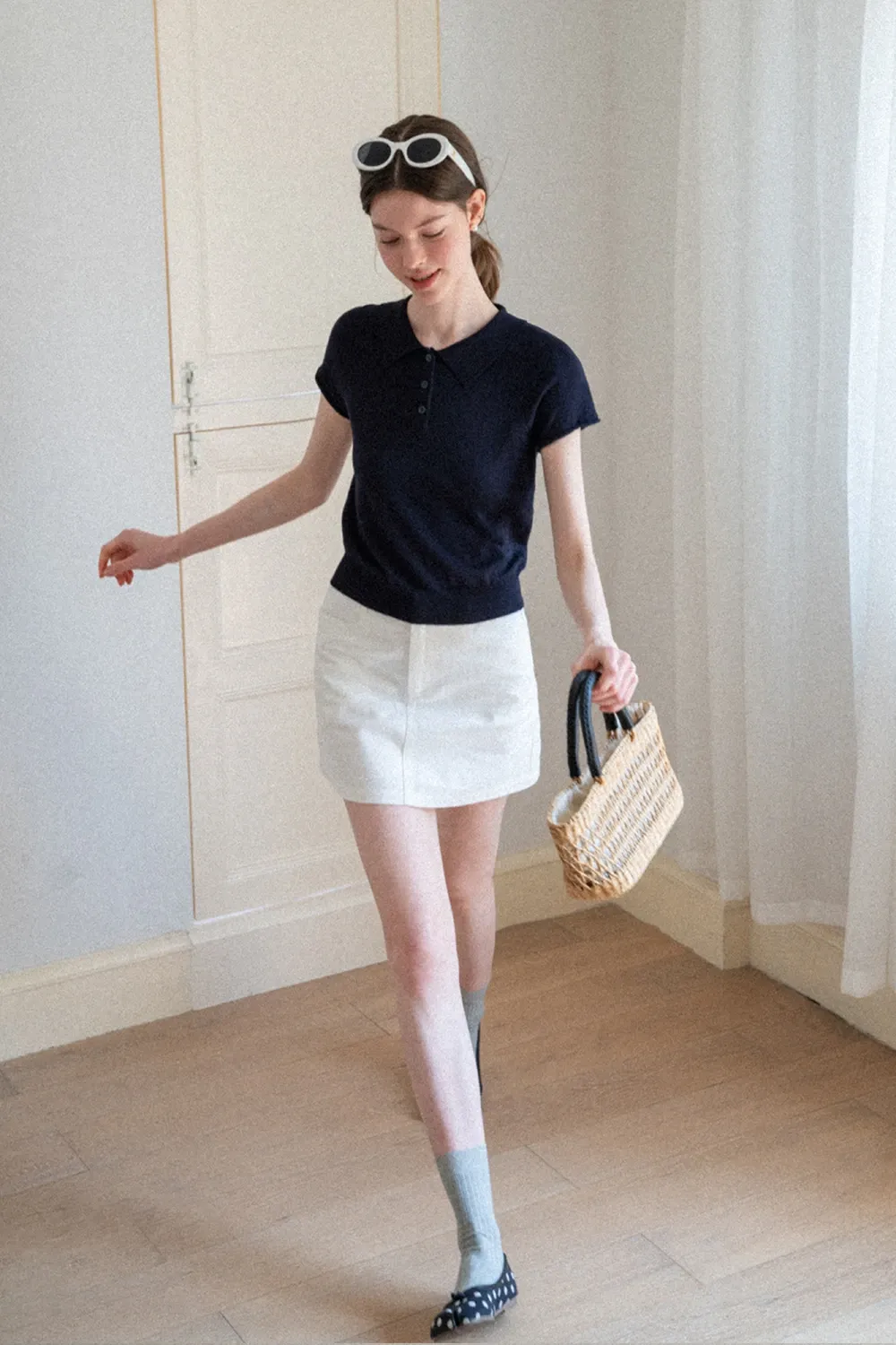 Short Sleeve Knit Polo Shirt