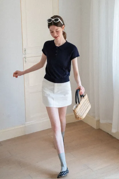 Short Sleeve Knit Polo Shirt