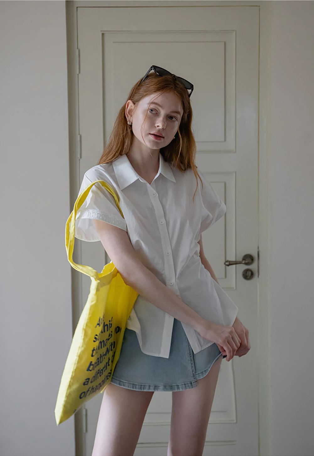 Denim Skort with Belt