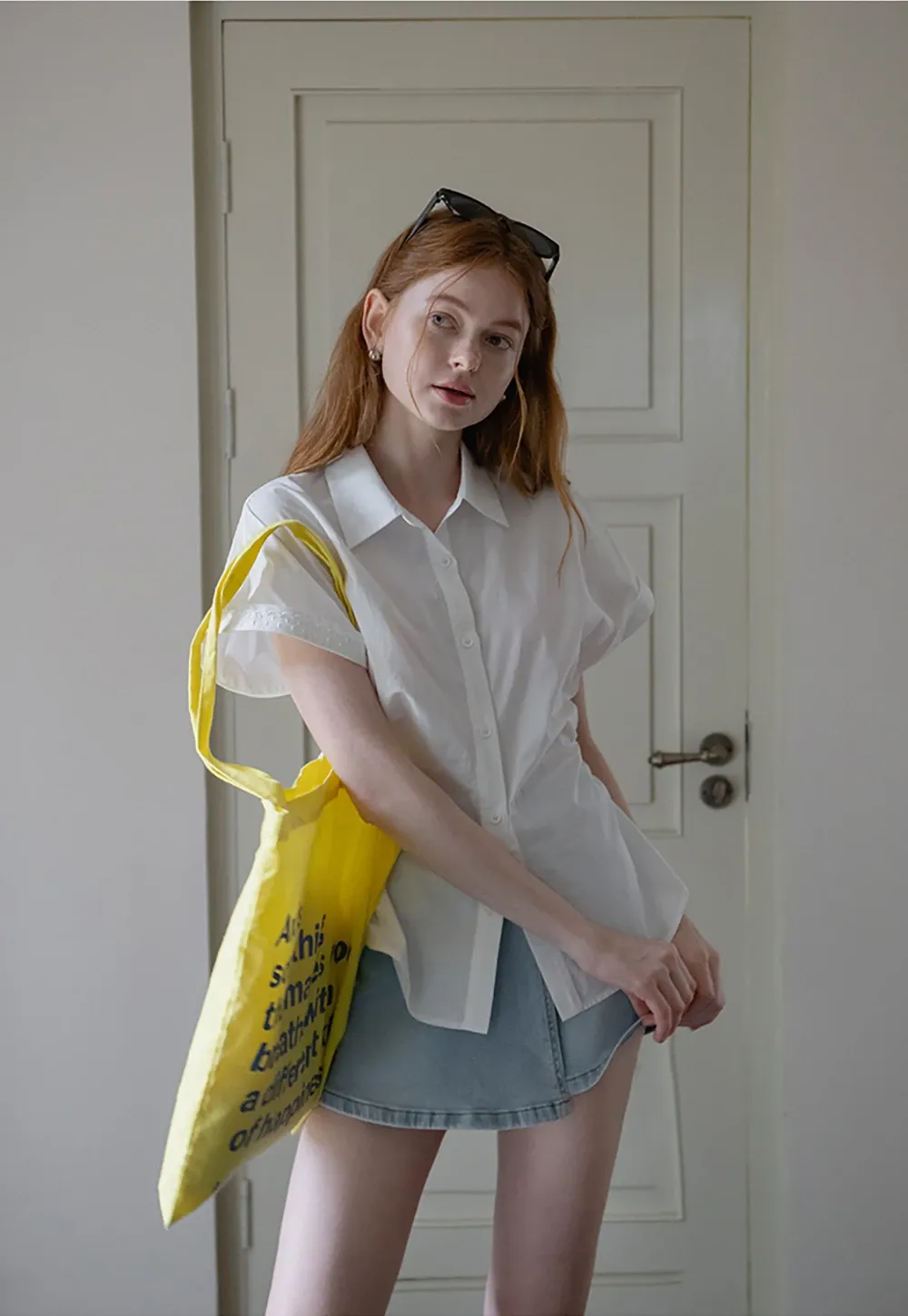 Denim Skort with Belt