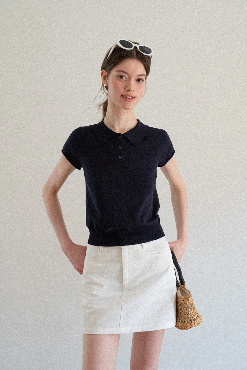 Short Sleeve Knit Polo Shirt