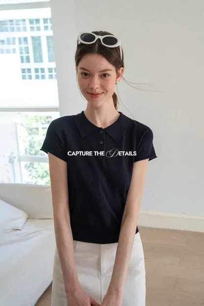Short Sleeve Knit Polo Shirt