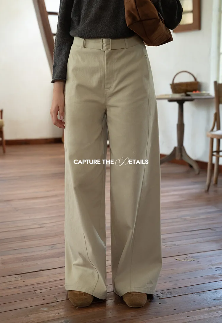 Belted Wide-Leg Trousers