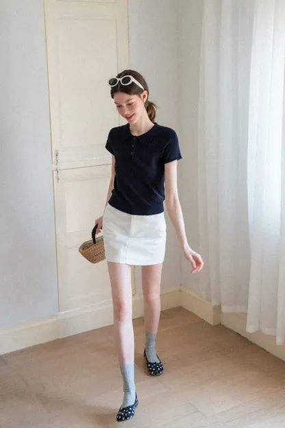 Short Sleeve Knit Polo Shirt