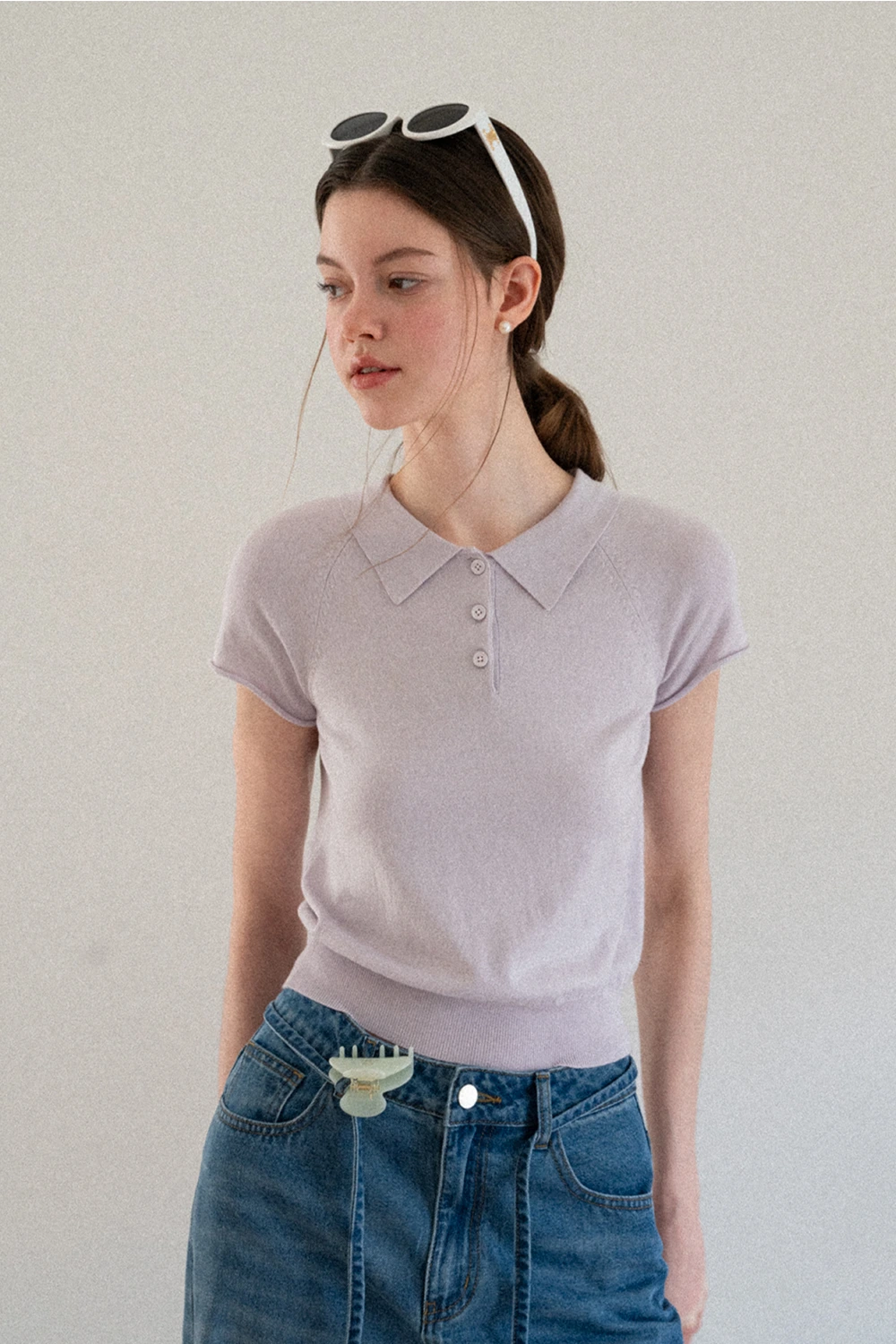 Short Sleeve Knit Polo Shirt
