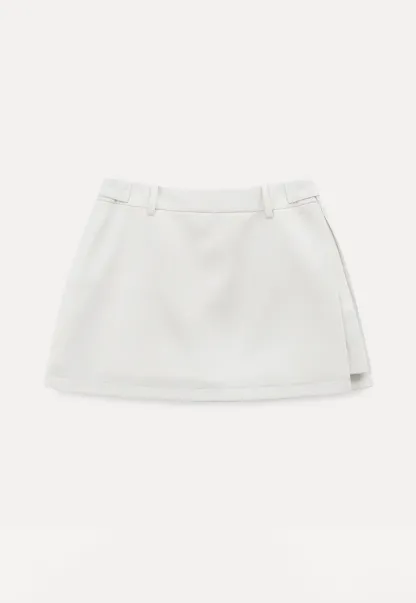 Elegant Pleated Mini Skirt with Asymmetrical Hem